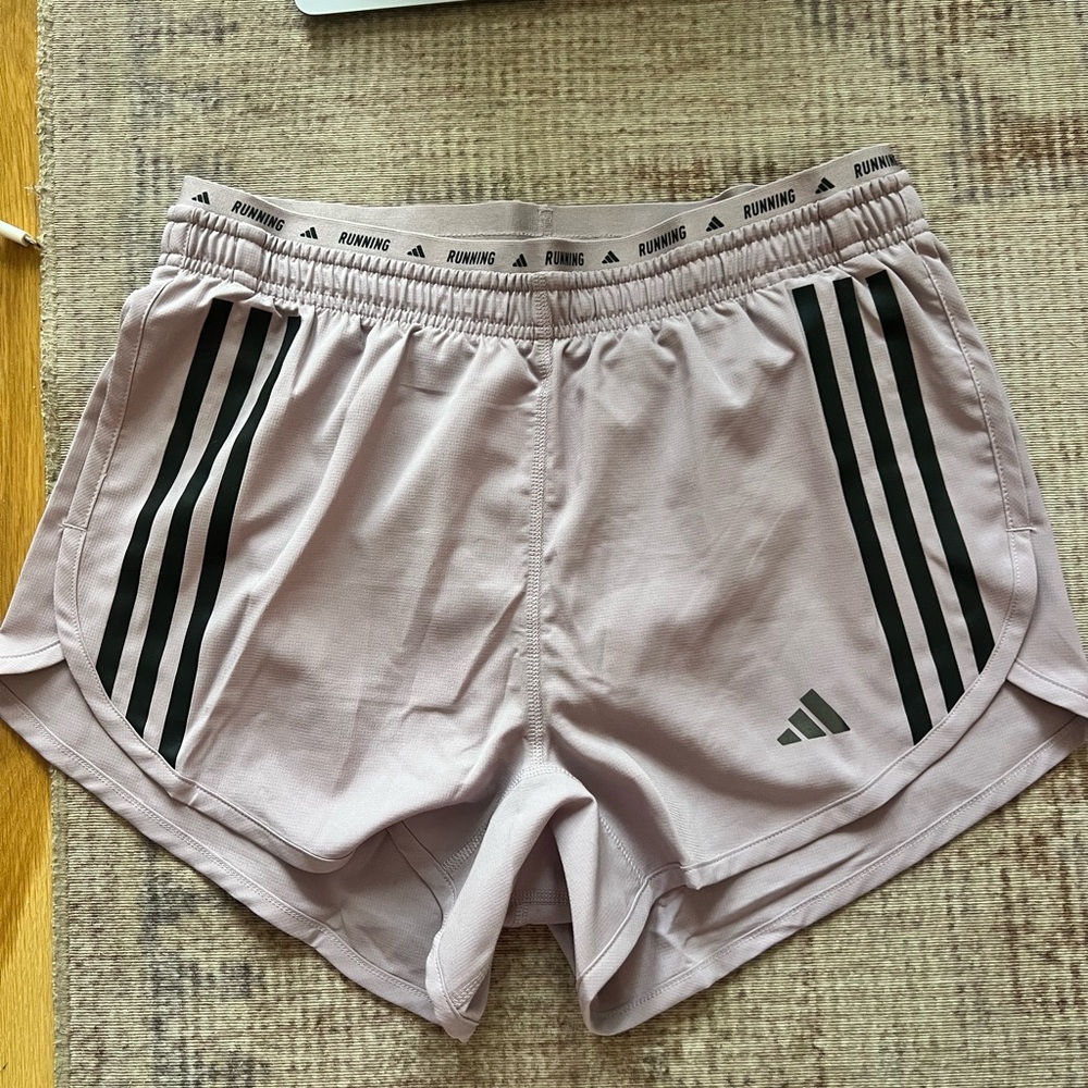 Adidas Pink and Black Athletic Shorts Lightweight Design
